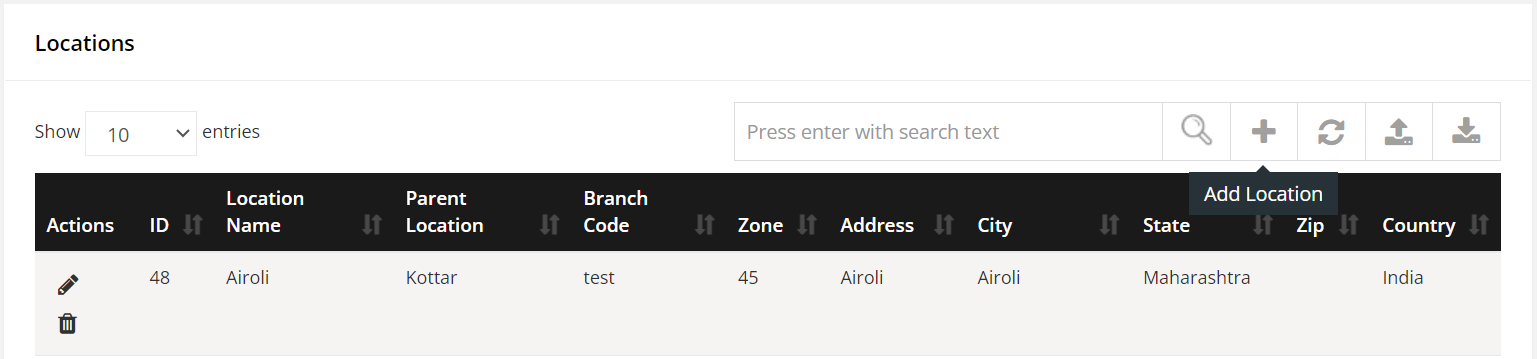 Location Configuration | ITM DOCS