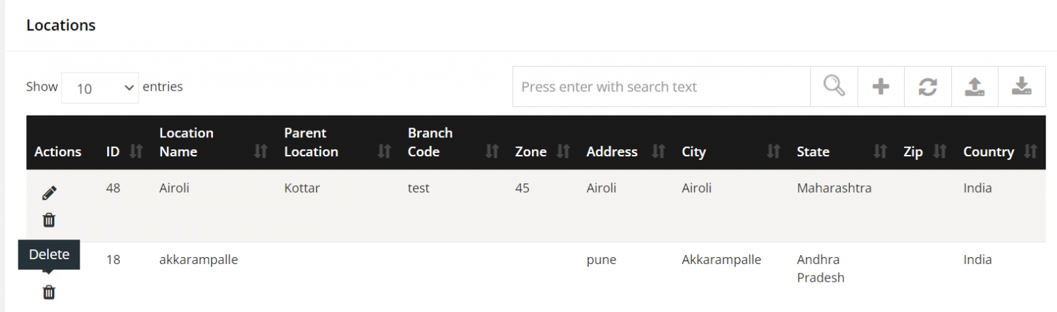 Location Configuration | ITM DOCS