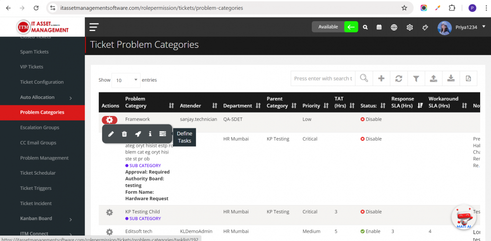 Task Module Integration with Ticket | ITM DOCS