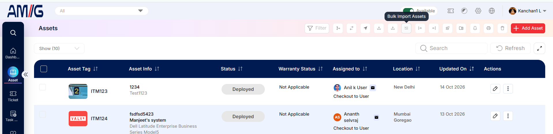 Bulk import devices