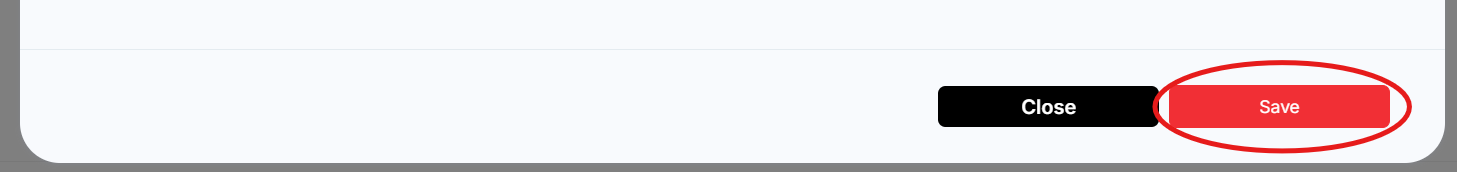 Announcement Save Button Modal