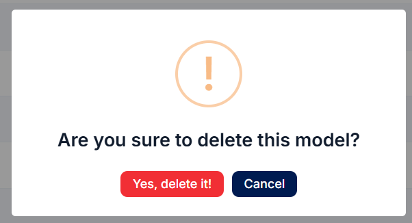 Department Delete Confirmation pop-up Model