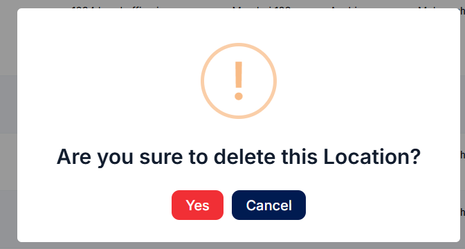 Location Confirmation Pop-up