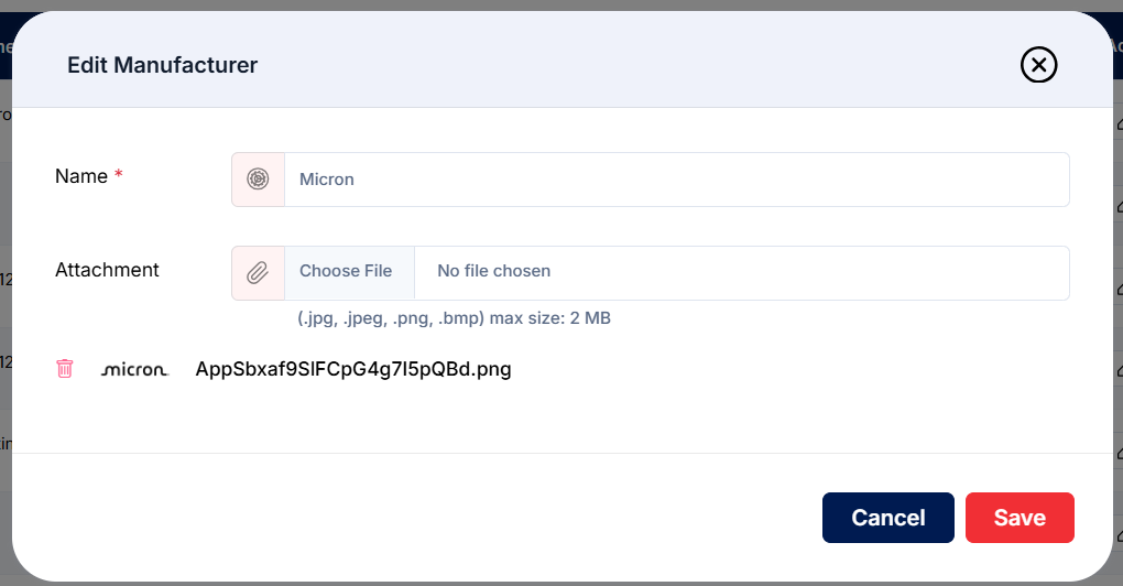 Manufacturer Add Form