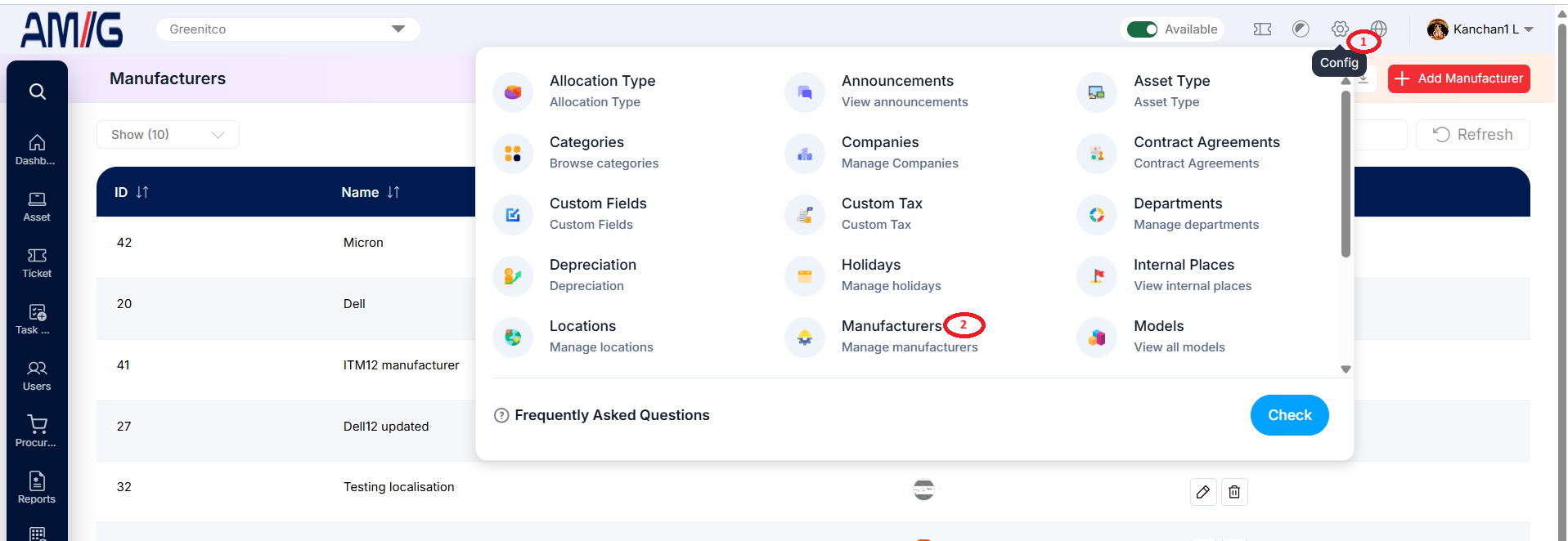 Manufacturer Navigation