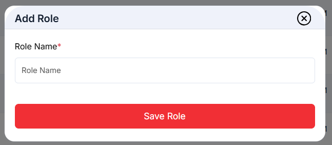 Add Role pop-up