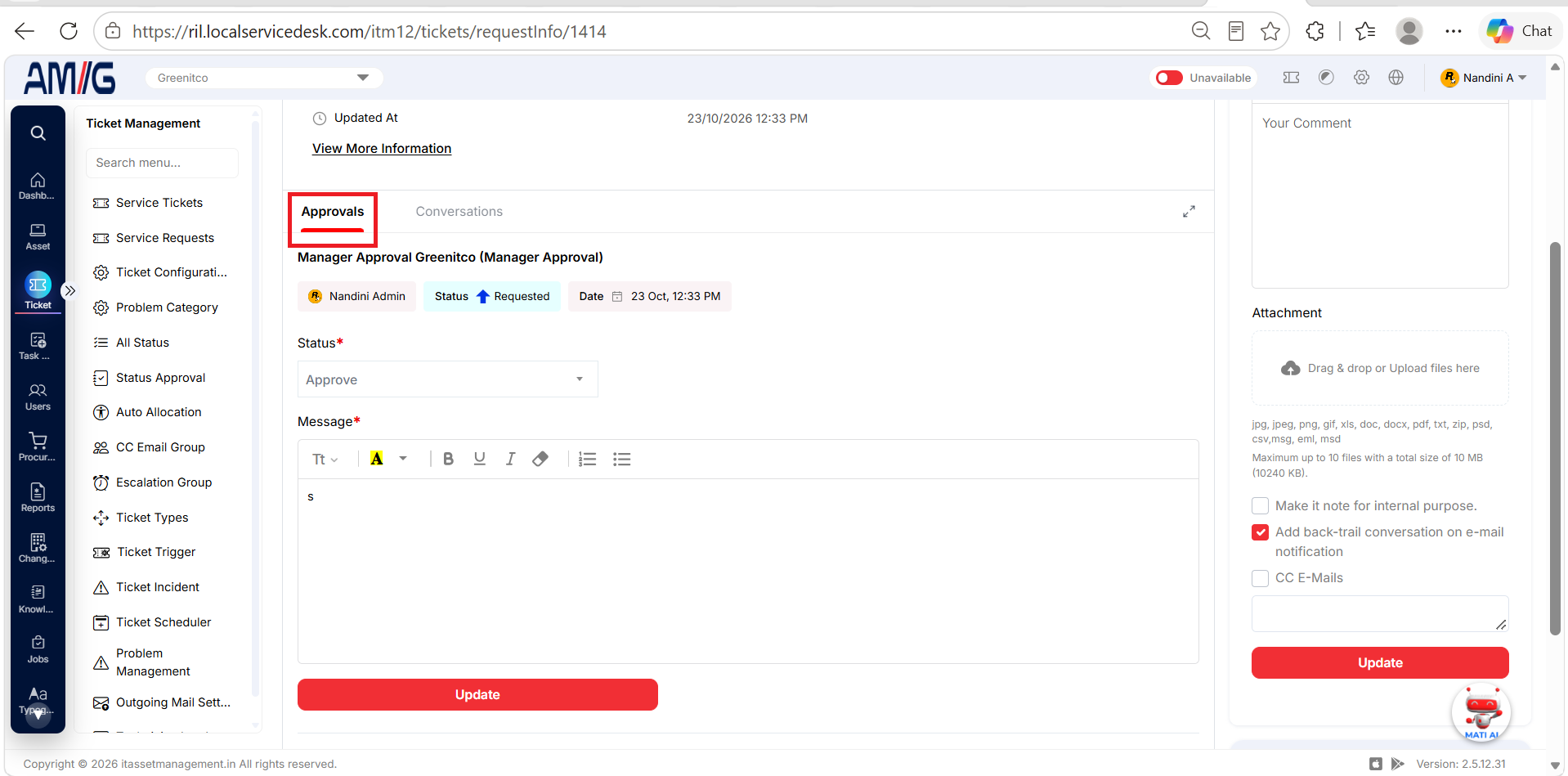 Request For Input Archived Service Requests · Administrator · ITM Documentation