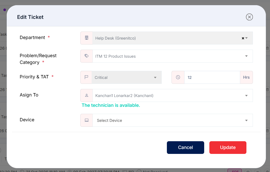 Assign Tickets Edit Form