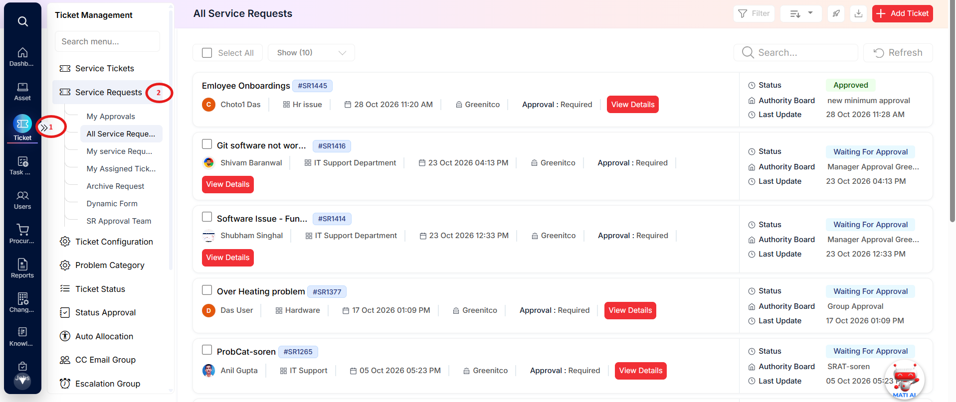 Service Request Navigation