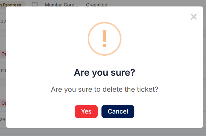 Bulk Delete Confirmation pop-up