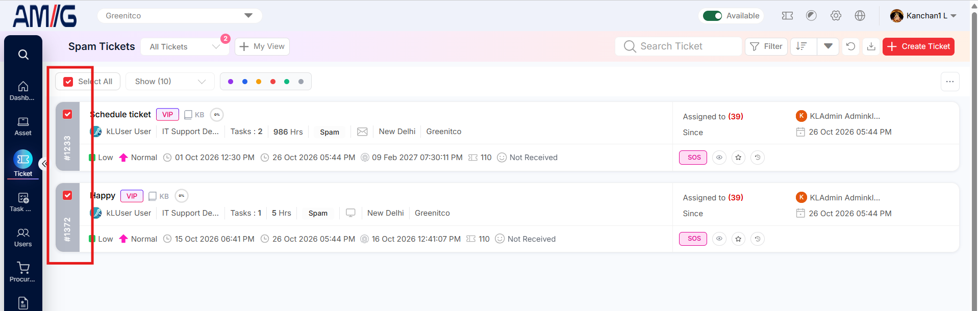 Select All Check box
