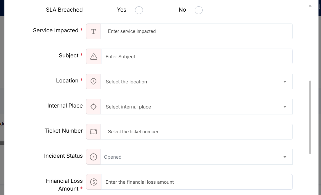 Add New Incident &mdash; Basic details