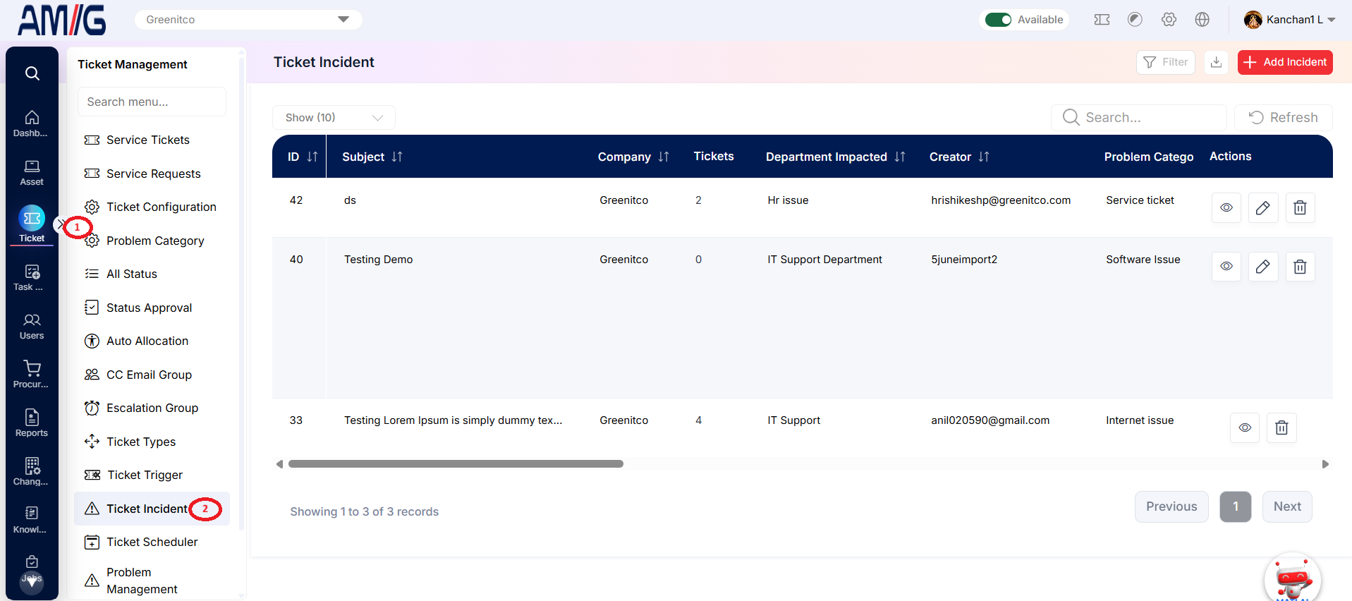 Ticket Incident Navigation