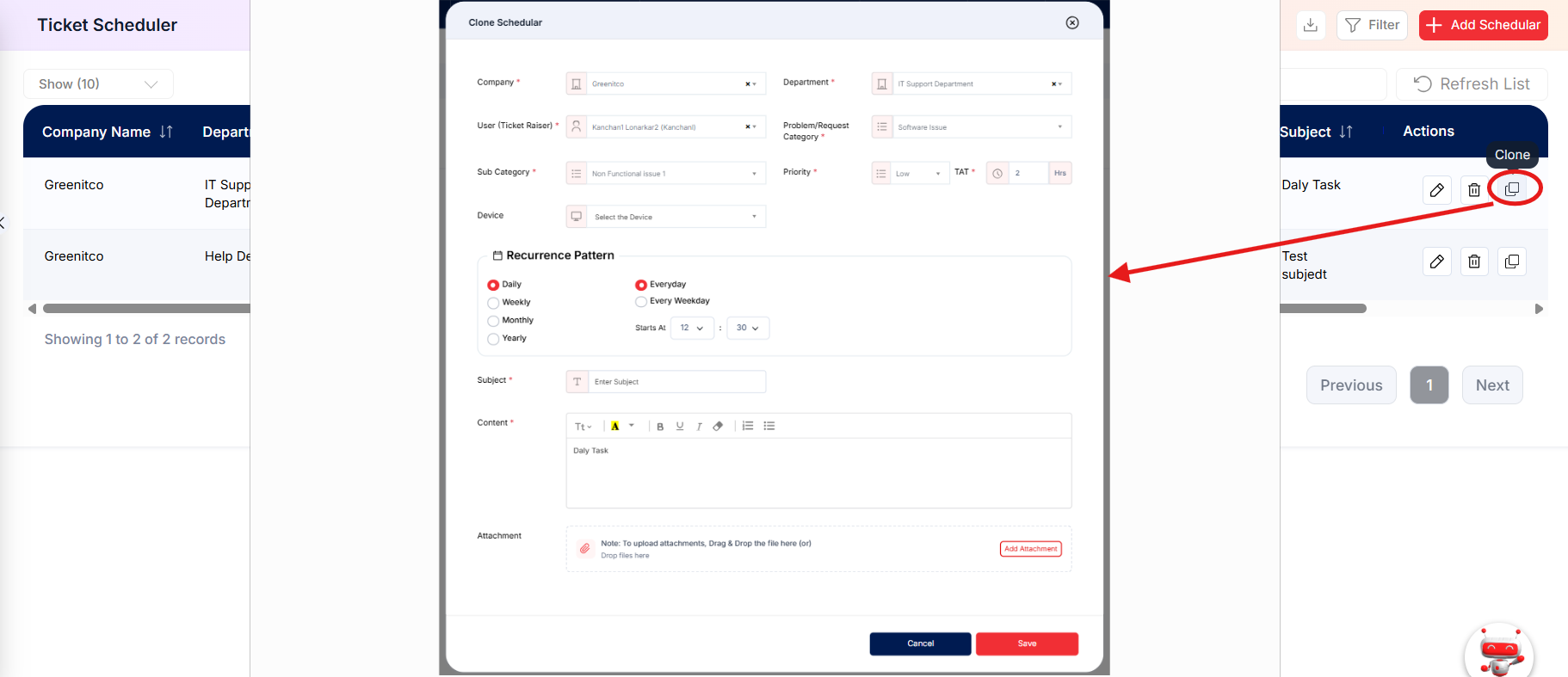 Ticket Scheduler Clone