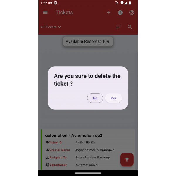 Delete ticket