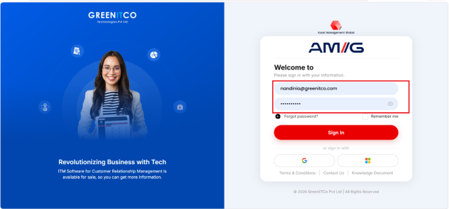 Sign-in page