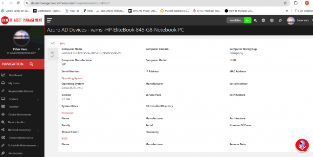 Azure device details