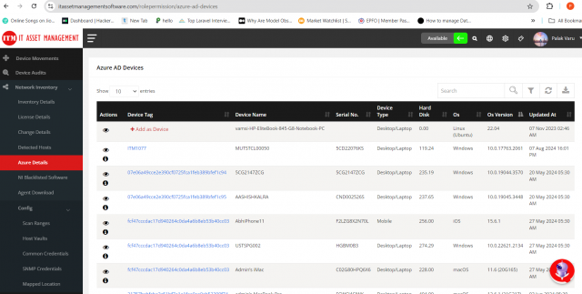 Azure device list