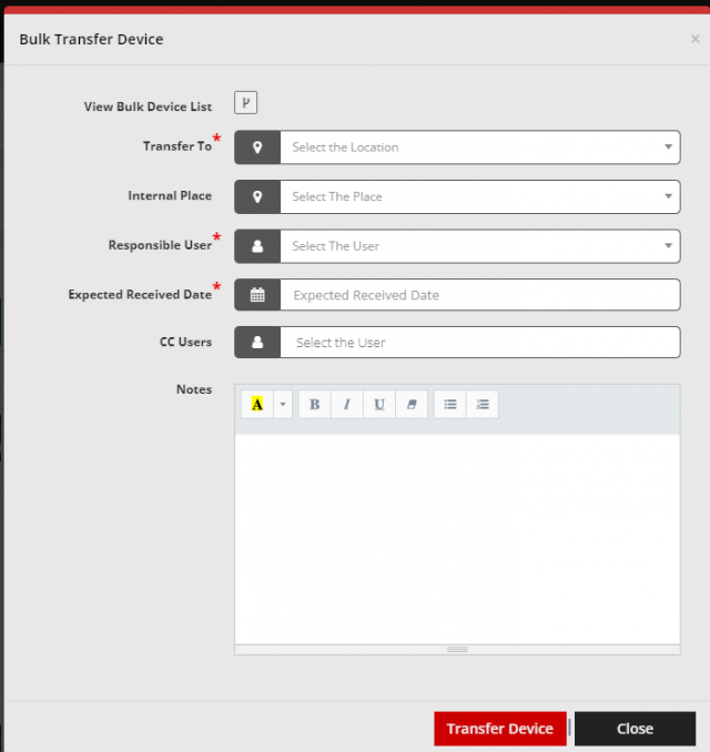 Transfer form