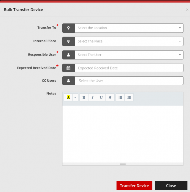 Undertransferformdevice