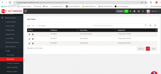 Host vaults