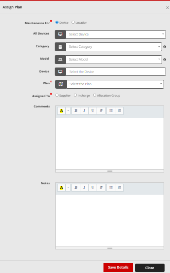 Allocate plan to a device