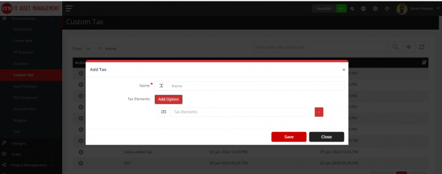 Add custom tax