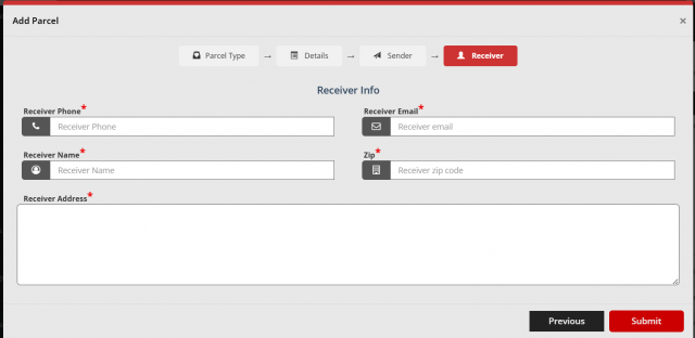 Add parcel receiver