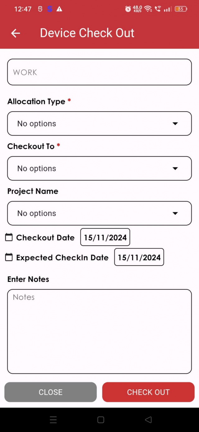 Device checkout