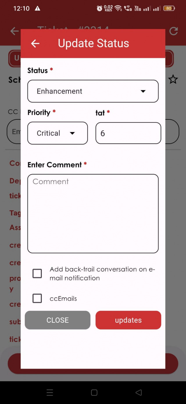 Update status