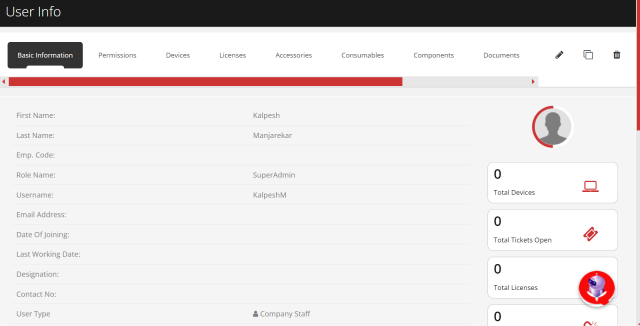 User detail information