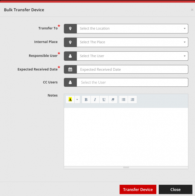 undertransferformdevice