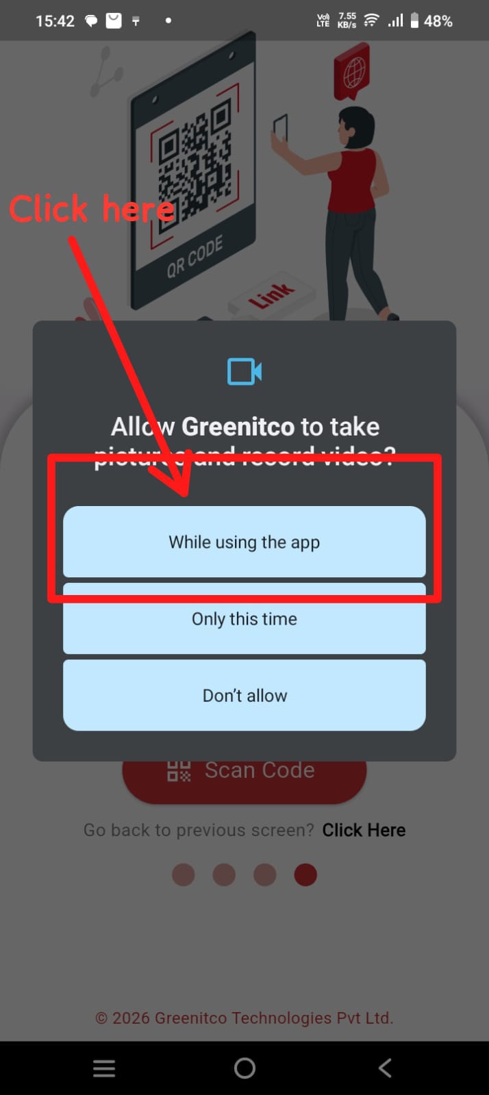 Allow Camera Permission
