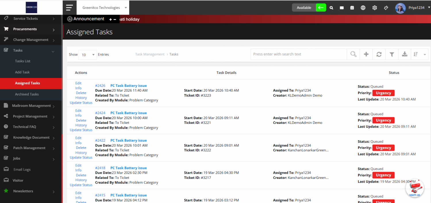 Assigned Task | ITM DOCS